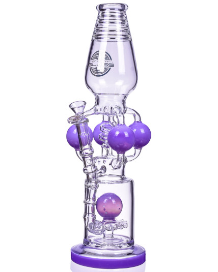 Blast Balls - 17" Quad Ball Chamber Multi Perc Bong - Purple