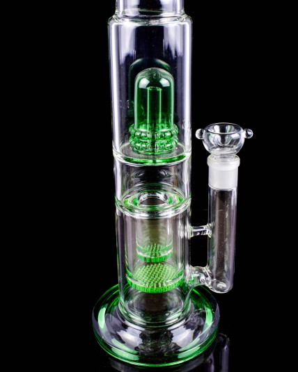 Emerald Reactor Double Honeycomb w/ Matrix Perc Perc Bong | Limited Drop