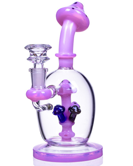 Pink O'Smoke - Mushroom Perc Orb Base Tilted Bong - Pink