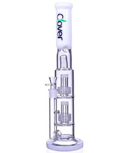 The Grand - Clover Glass - 17" Double Inline Showerhead Perc Bong 