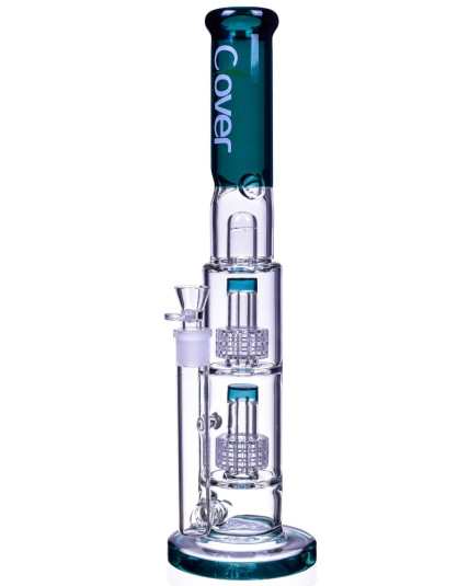The Grand - Clover Glass - 17" Double Inline Showerhead Perc Bong 