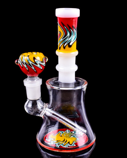 Rainbow Smash - 6" Mini Wig Wag Bong w/ Ice Catcher