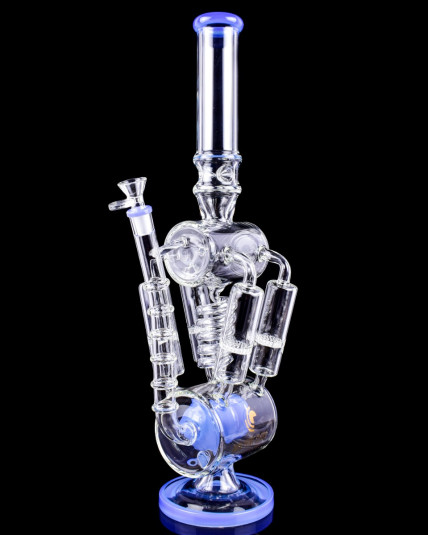 The Tetra - High Point Glass - 18" Barrel Perc And Quad Honeycomb Bong