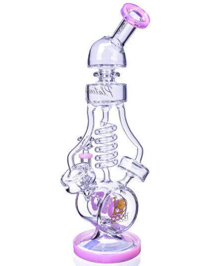 Lookah® - 15" Double Barrel Recycler UFO Bong - Pink