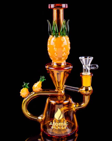 Atomic Glass – Golden Pineapple Recycler Bong