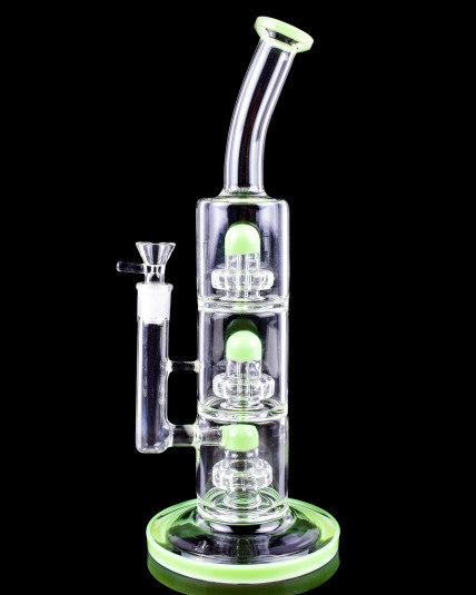 The Defender - 14" Triple Inline Showerhead Bong