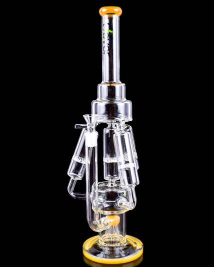 Clover Glass 18" Quad Honeycomb Perc w/ Tree Perc Bong 