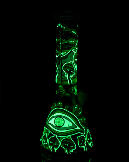 Mushroom Mirage Glow In The Dark Beaker Bong