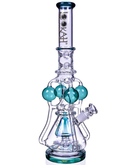 The Amazonian Trophy - LOOKAH PLATINUM SERIES - 19" SMOKING BONG WITH 4 CIRCULAR CHAMBER RECYCLER AND SPRINKLER MUSHROOM PERC