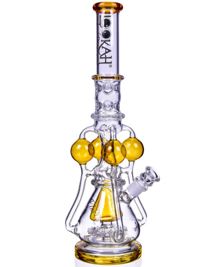 The Amazonian Trophy - LOOKAH PLATINUM SERIES - 19" SMOKING BONG WITH 4 CIRCULAR CHAMBER RECYCLER AND SPRINKLER MUSHROOM PERC