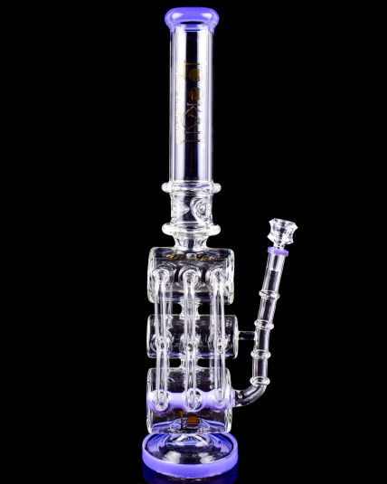 The Apex - Lookah - Platinum Series - 21" Triple Barrel Hexa Recycler Bong - Purple