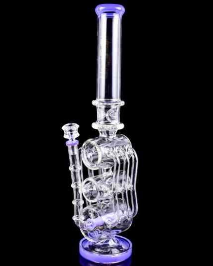 The Apex - Lookah - Platinum Series - 21" Triple Barrel Hexa Recycler Bong - Purple