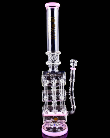 The Apex - Lookah - Platinum Series - 21" Triple Barrel Hexa Recycler Bong - Pink