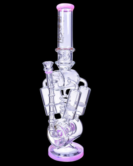 The Tetra - Lookah® - 20" Barrel Perc And Quad Honeycomb Bong - Pink