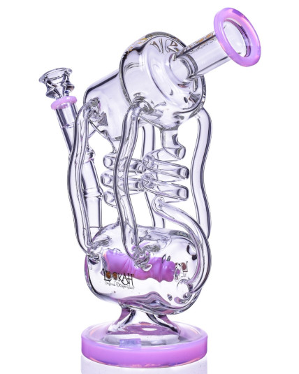 Her Majesty's - Lookah® - 11" Inline to Dual Coil Perc 4-Arm Recycler Bong