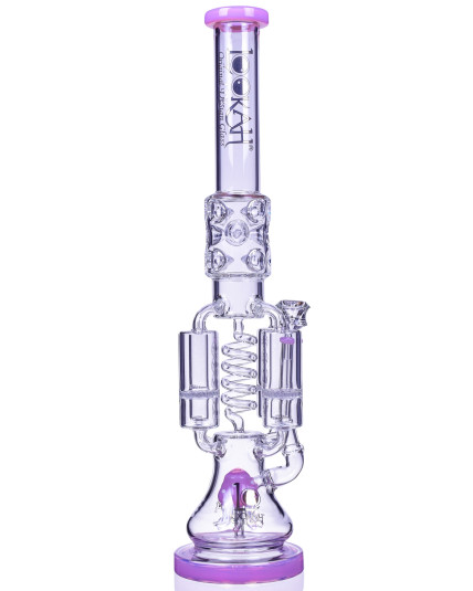 Strange Smoke - 20" Lookah® Running On 'Shrooms Glass Water Pipe Bong - Pink