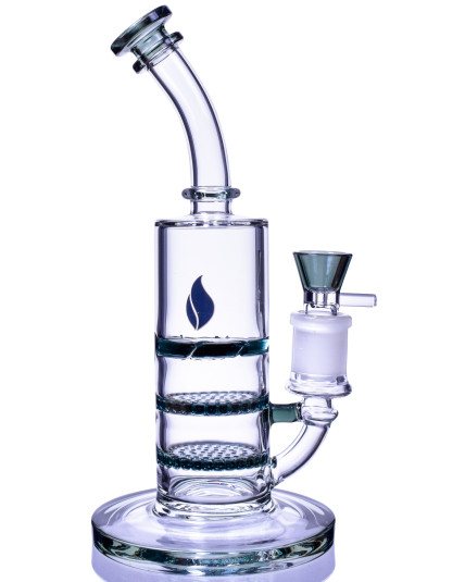 The Mythical Horn - 10" Triple Honeycomb Bong with 19MM Bowl - Black Ice