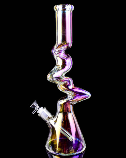 18" Electro Plated Triple Kink Beaker Zong Bong
