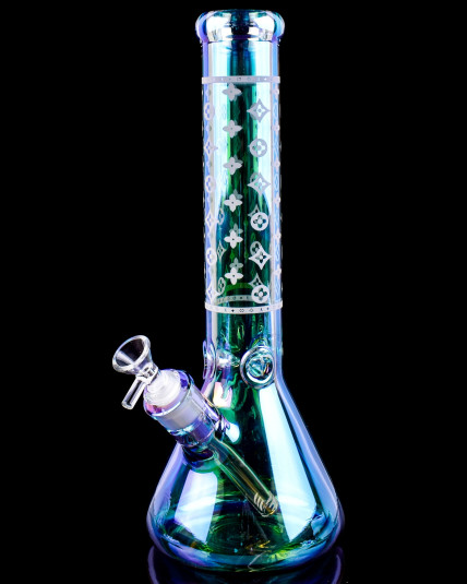 Luxury Louis Fashion Bong - 14" Chameleon Iridescent Beaker Base Bong