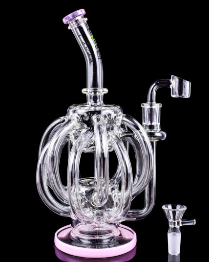 The Maverick - Clover Glass - Vortex Octopus 10" In N Out Arm Recycler Bong