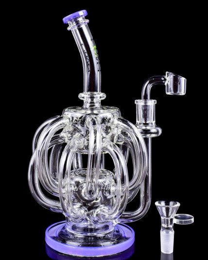 The Maverick - Clover Glass - Vortex Octopus 10" In N Out Arm Recycler Bong