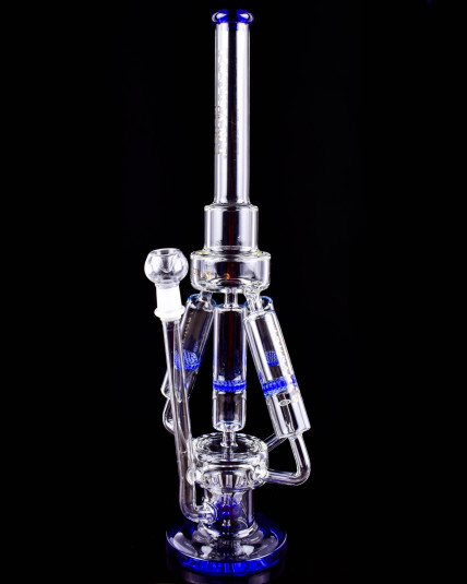 Tsunami Glass - 21" Sprinkler Perc Quad Honeycomb Bong