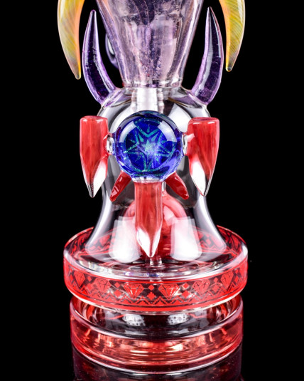 Celestial Prism - Cheech Glass - 12" Spiky Bubble Perc Bong - Red