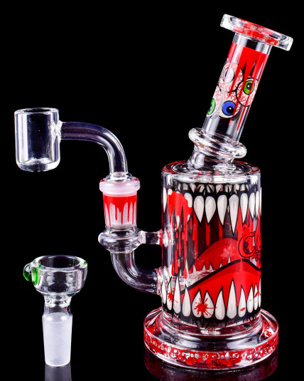 Clover Glass Signature Series - Tilted Neck Showerhead Perc Mini Bong/Dab Rig