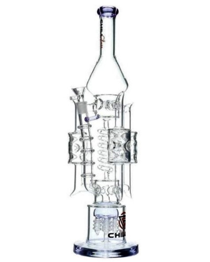 Chill Glass 20" Triple Chamber Bong with Cyclone Perc w/ 14mm Matching Dry Bowl