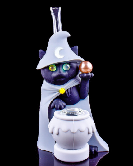 Cute Silicone Wizard Cat Bong