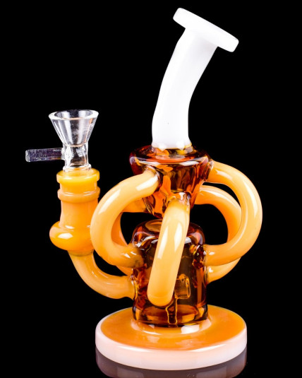 The Smoke Storm - In N Out Arm Vortex Recycler Bong - Amber