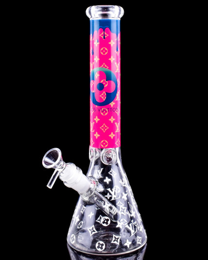 Luxury Louis Fashion Bong - 12" Thick Beaker Bong - Pink