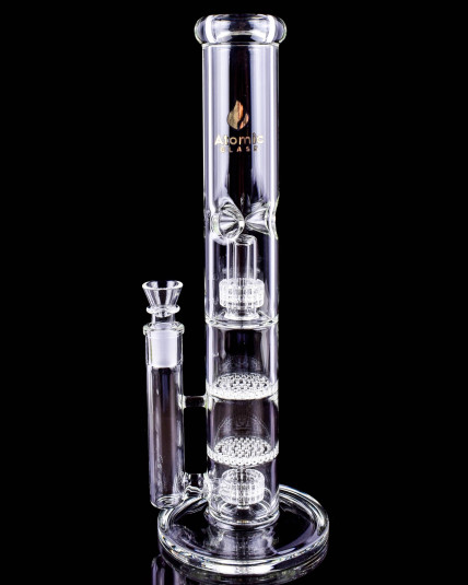 Atomic Glass - 14" Quad Perc Straight Bong