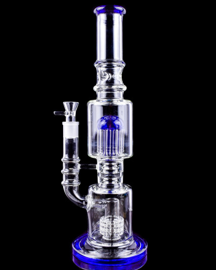 Glacial Fusion - 15" Tree Perc to Matrix Perc Bong - Smokeday Limited Drop