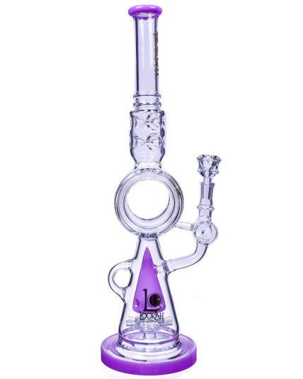 Lord Of Space Stone - Lookah® - 18" Mushroom Recycler Domed Sprinkler Perc Bong - Milk Purple