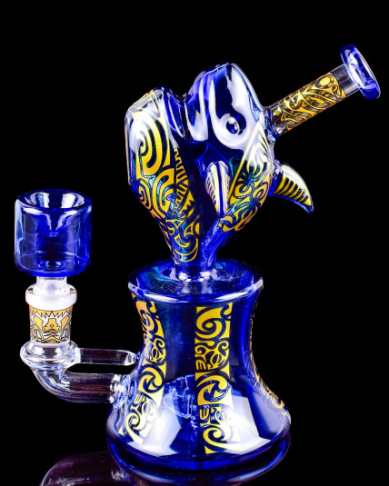 Ancient Reptilian Relic Bong - Blue