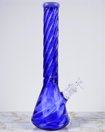 Smoker's Tornado - 16" Thick Heavy Beaker Base Bong - Cobalt Blue - Limited Edition - 1 of 1