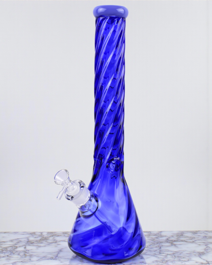 Smoker's Tornado - 16" Thick Heavy Beaker Base Bong - Cobalt Blue - Limited Edition - 1 of 1