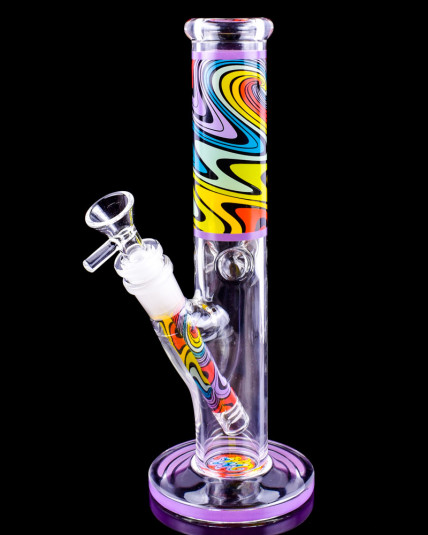 SwirlSpectrum - 10" Wigwag Straight Tube Bong