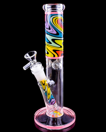 SwirlSpectrum - 10" Wigwag Straight Tube Bong