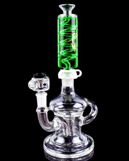 Krave Glass - Dual Chamber Glycerin Recycler Bong - Green