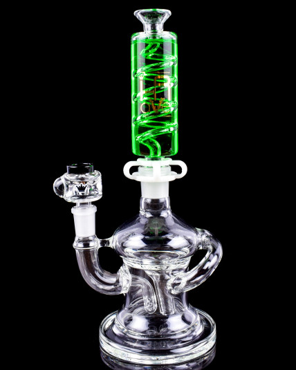 Krave Glass - Dual Chamber Glycerin Recycler Bong - Green