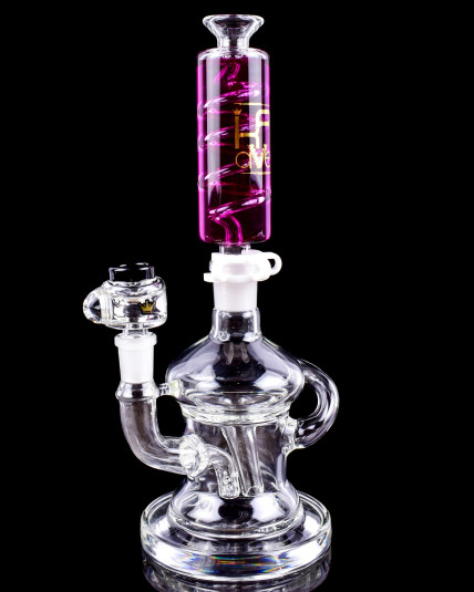 Krave Glass - Dual Chamber Glycerin Recycler Bong - Purple