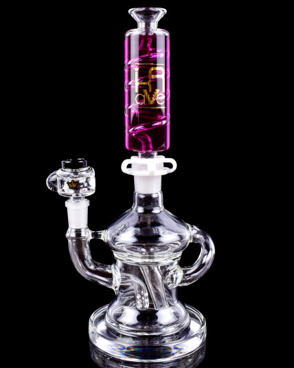Krave Glass - Dual Chamber Glycerin Recycler Bong - Purple