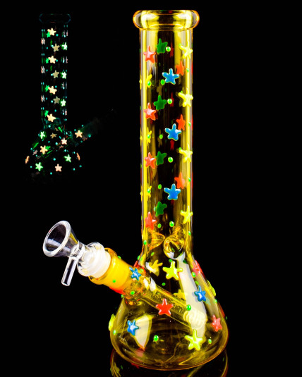 Neon Galaxy Glow In The Dark Beaker Bong