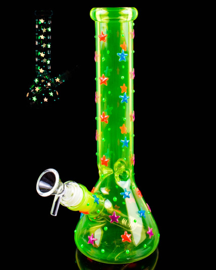Radioactive Starburst Glow In The Dark Beaker Bong
