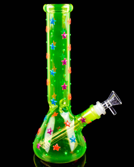 Radioactive Starburst Glow In The Dark Beaker Bong