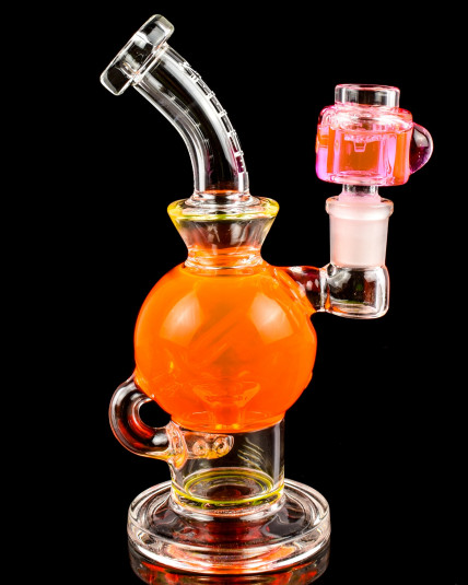 Krave Glass Glycerin Recycler Bong - Neon Pink