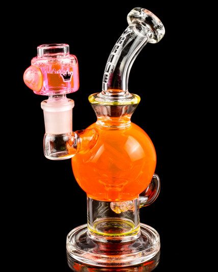 Krave Glass Glycerin Recycler Bong - Neon Pink