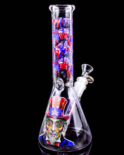 Uncle Sam Glow In The Dark Beaker Bong